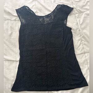 Black lace sleeveless top
